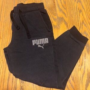 PUMA Kids Black Joggers with Logo